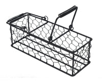 Black Painted Steel Chicken Wire Caddy for Three Pint Jars