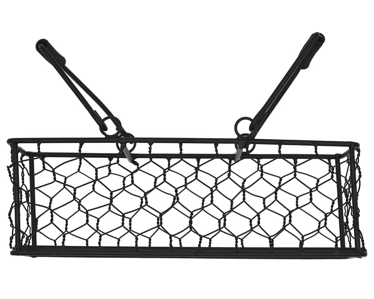 Black Painted Steel Chicken Wire Caddy for Three Pint Jars