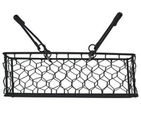 Black Painted Steel Chicken Wire Caddy for Three Pint Jars