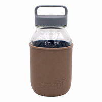 32oz quart glass water bottle cocoa brown azure jar gray canister lid product on white