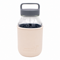 32oz quart glass water bottle greige azure jar gray canister lid product on white