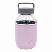 32oz quart glass water bottle light orchid azure jar gray canister lid product on white