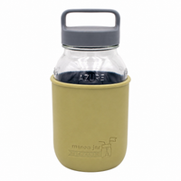 32oz quart glass water bottle olive green azure jar gray canister lid product on white