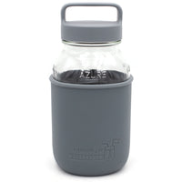 Mason Jar Lifestyle 32oz Quart Glass Water Bottle with Silicone Sleeve & Carry Handle