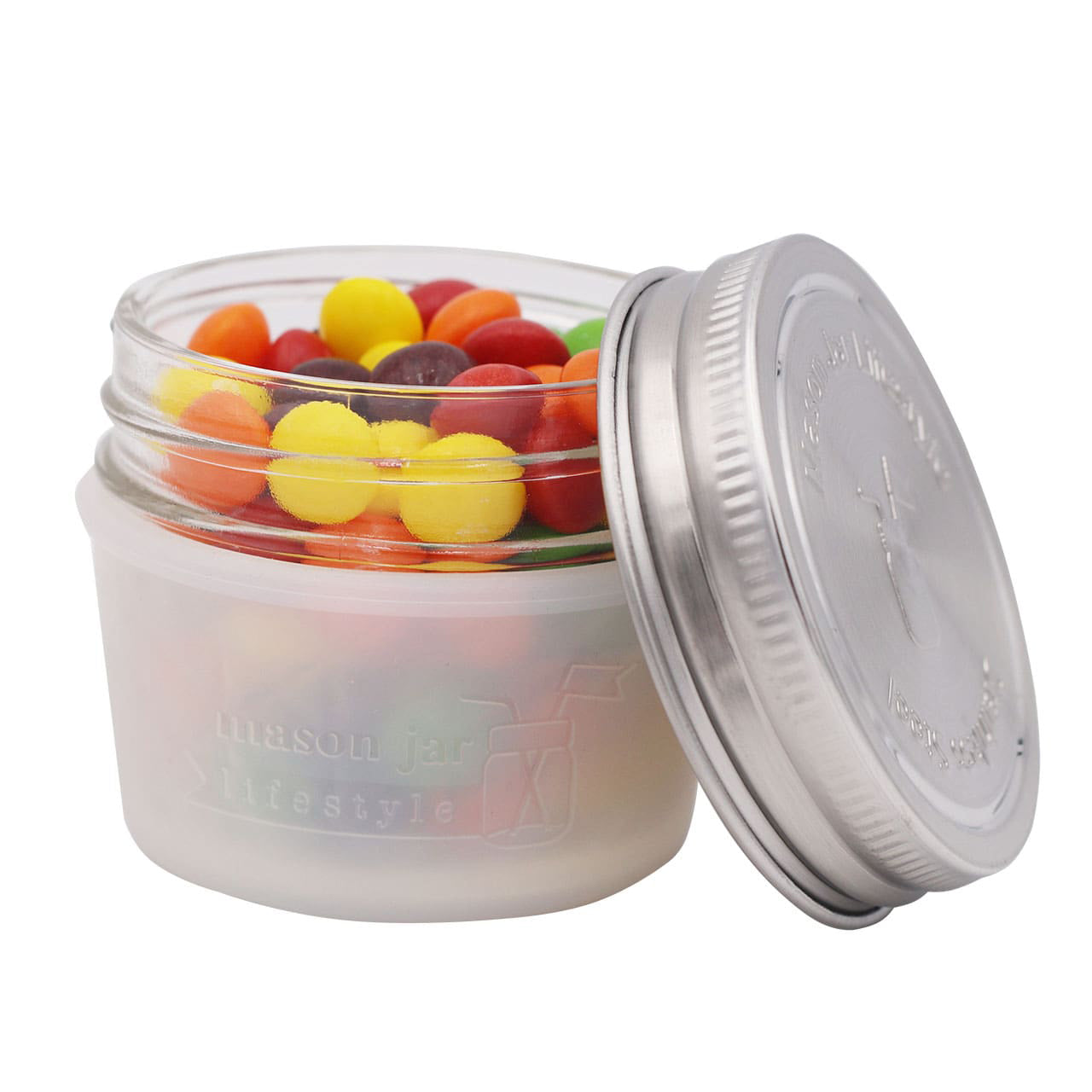 Frost 4oz silicone sleeve for Mason jars.