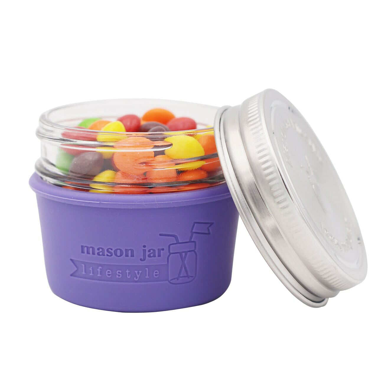 Ultra Violet 4oz silicone sleeve for Mason jars.