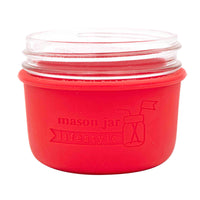 Cherry red wide mouth 8oz sleeve for Mason jar.