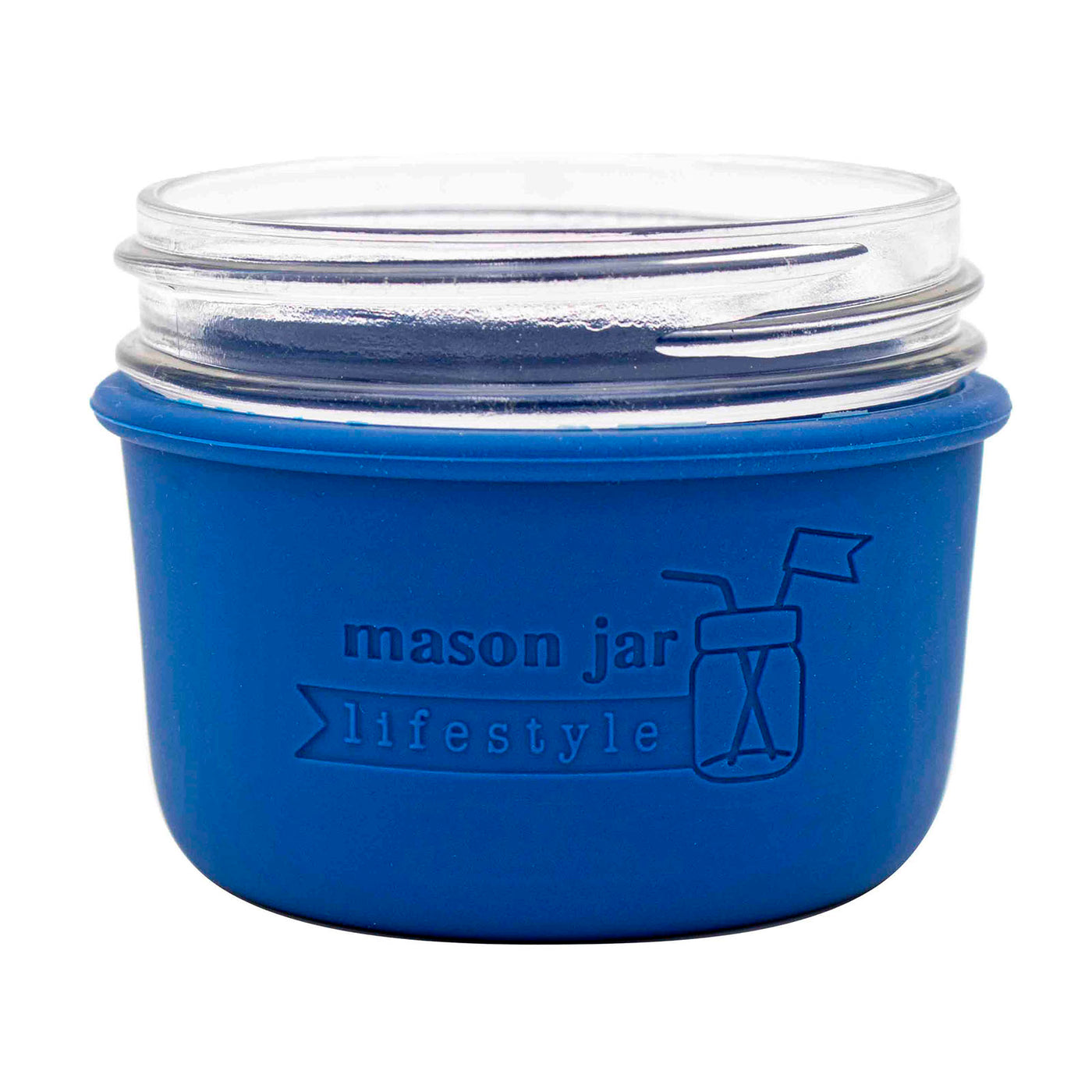 Deep blue wide mouth 8oz sleeve for Mason jar.