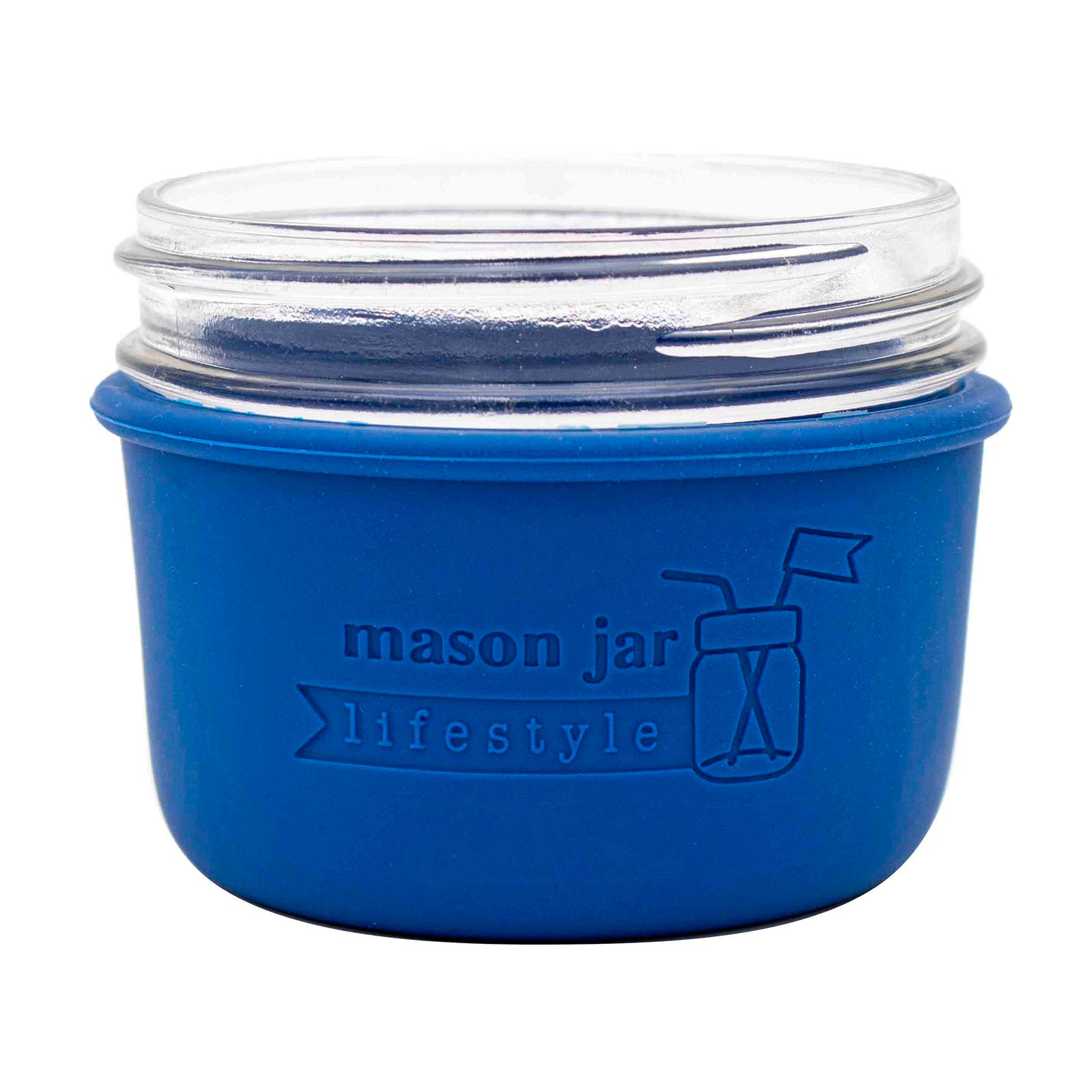 Deep blue wide mouth 8oz sleeve for Mason jar.