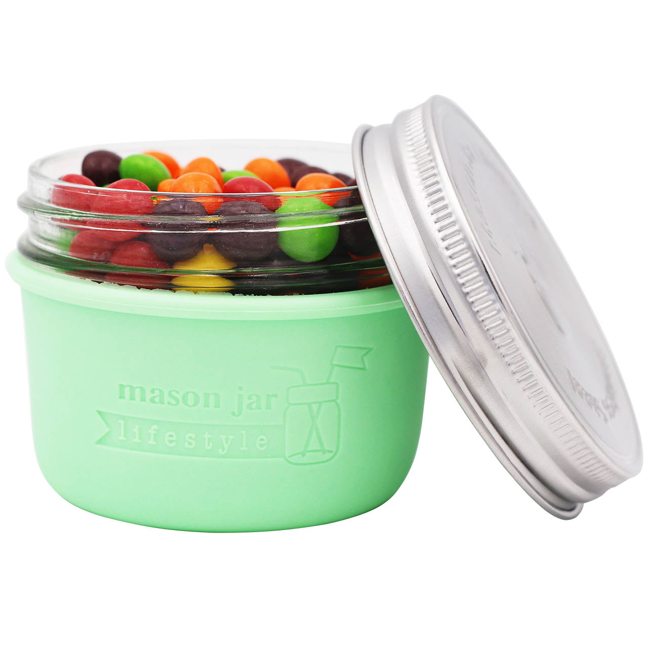 Mint green wide mouth 8oz sleeve for Mason jar.