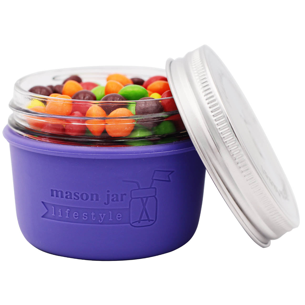 Ultra violet wide mouth 8oz sleeve for Mason jar.