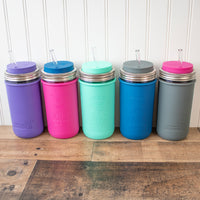 Abbie Jean Laser Engraved 24oz Pint & Half Glass Water Bottle Travel Tumbler