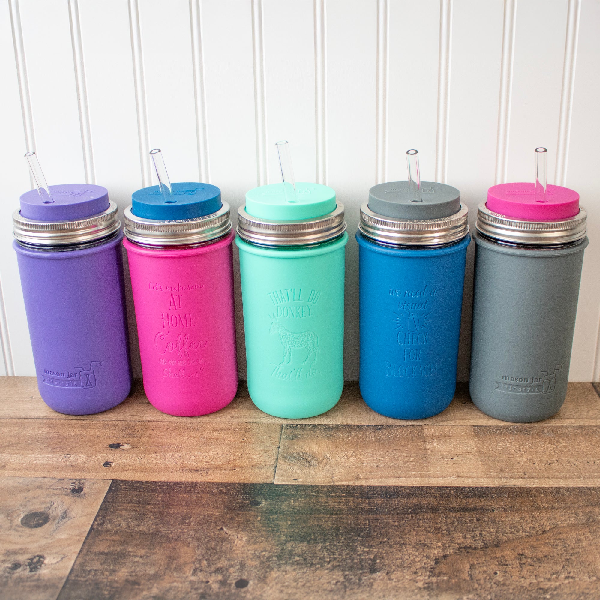 Abbie Jean Laser Engraved 24oz Pint & Half Glass Water Bottle Travel Tumbler