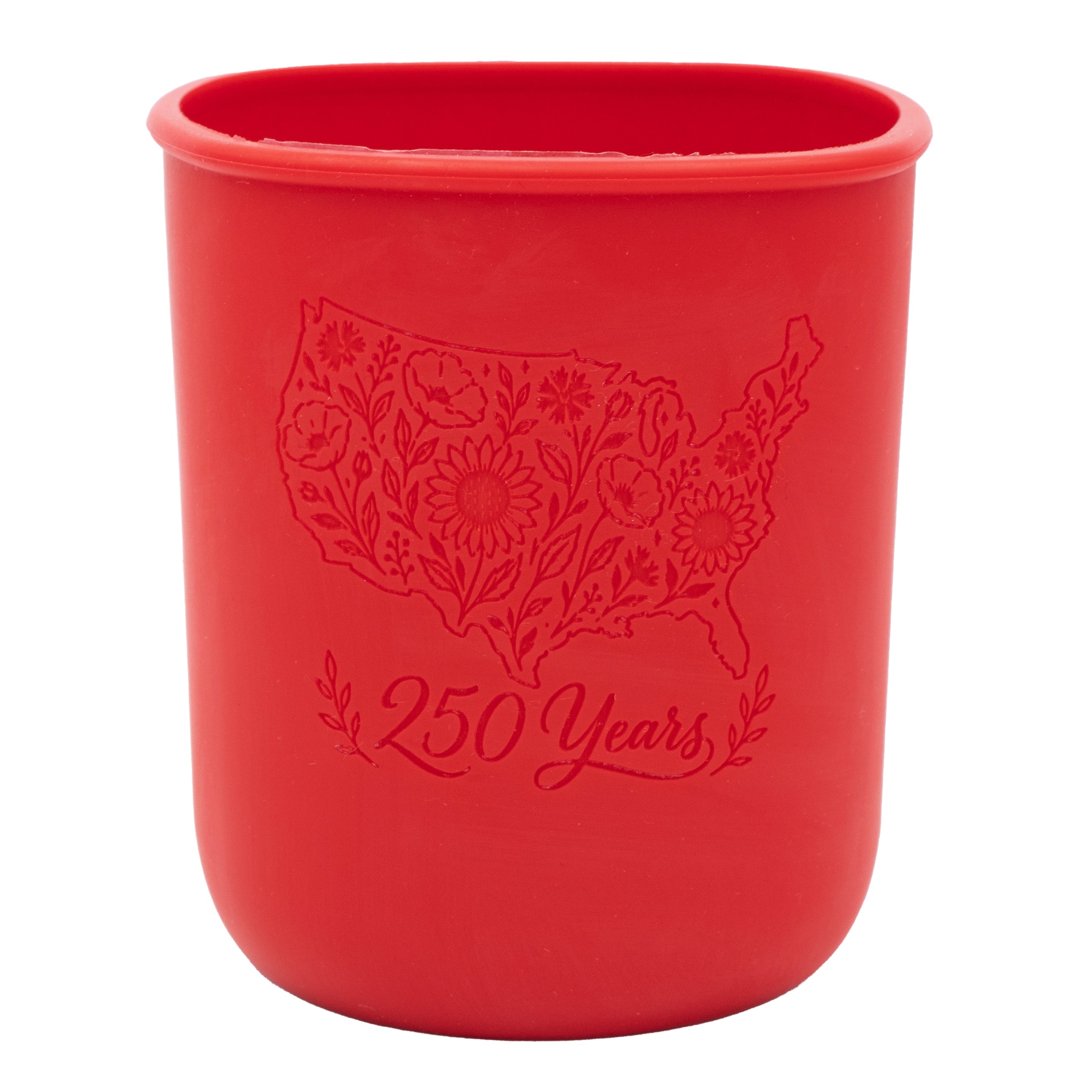 Red Quart silicone sleeve with the 250th anniversary design.