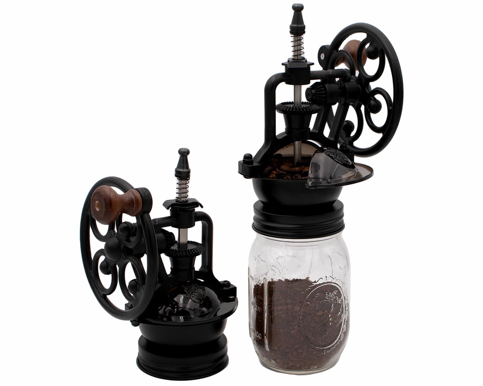 Mason Jar Lifestyle Vintage Reproduction Manual Coffee Grinder for Regular Mouth Mason Jars