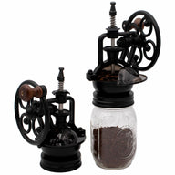 Vintage Antique Style Cast Iron Manual Ceramic Burr Coffee Grinder for Regular Mouth Mason Jars