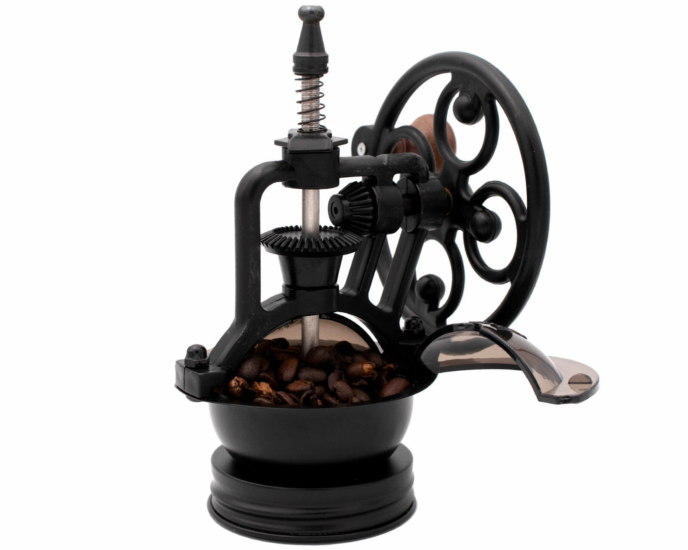 Vintage Antique Style Cast Iron Manual Ceramic Burr Coffee Grinder for Regular Mouth Mason Jars