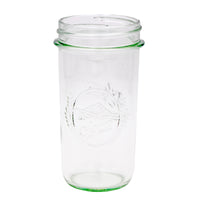 A regular mouth 12oz Azure Mason jar.