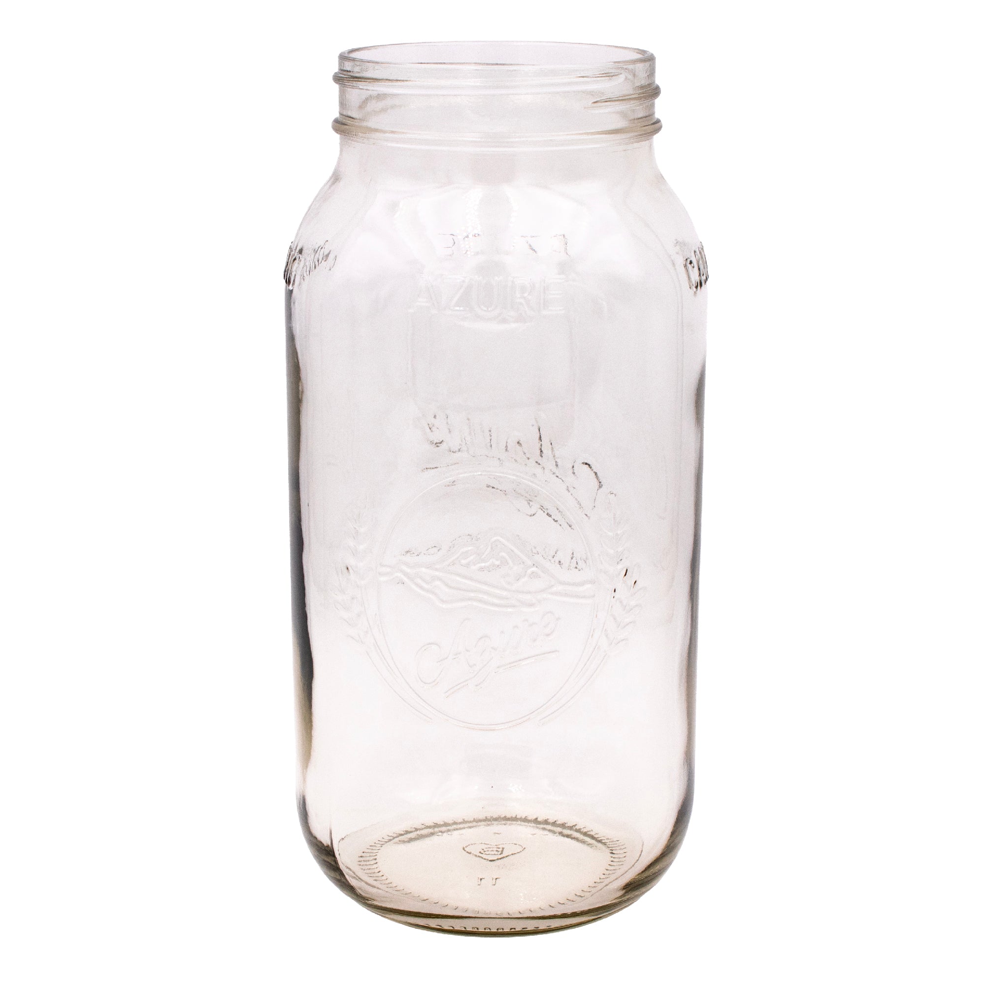 A Half Gallon Azure Mason jar.