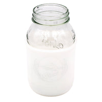 A Mason Jar Lifestyle quart sleeve on an Azure Mason jar.