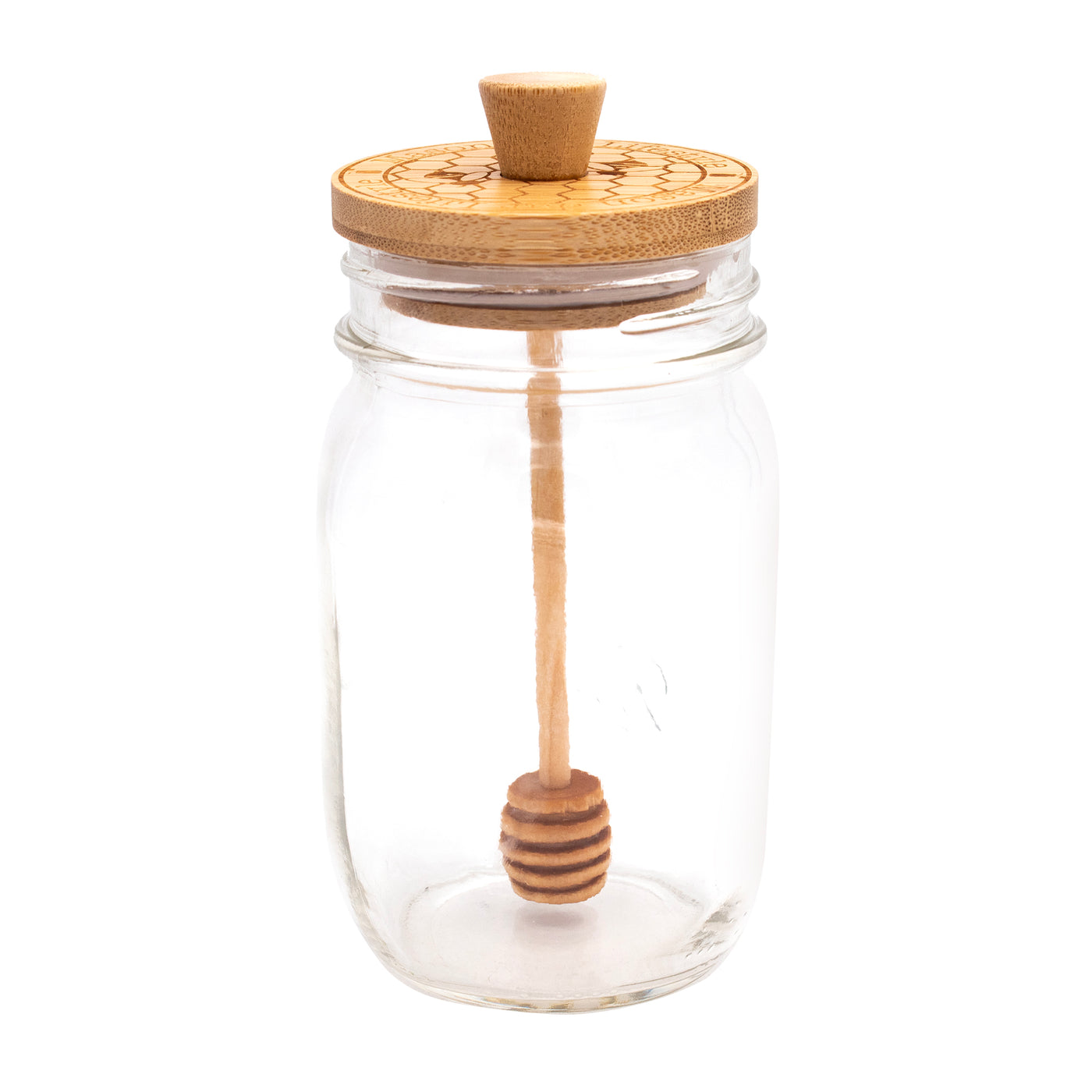 Bamboo Honey Dipper Lid for Mason Jars
