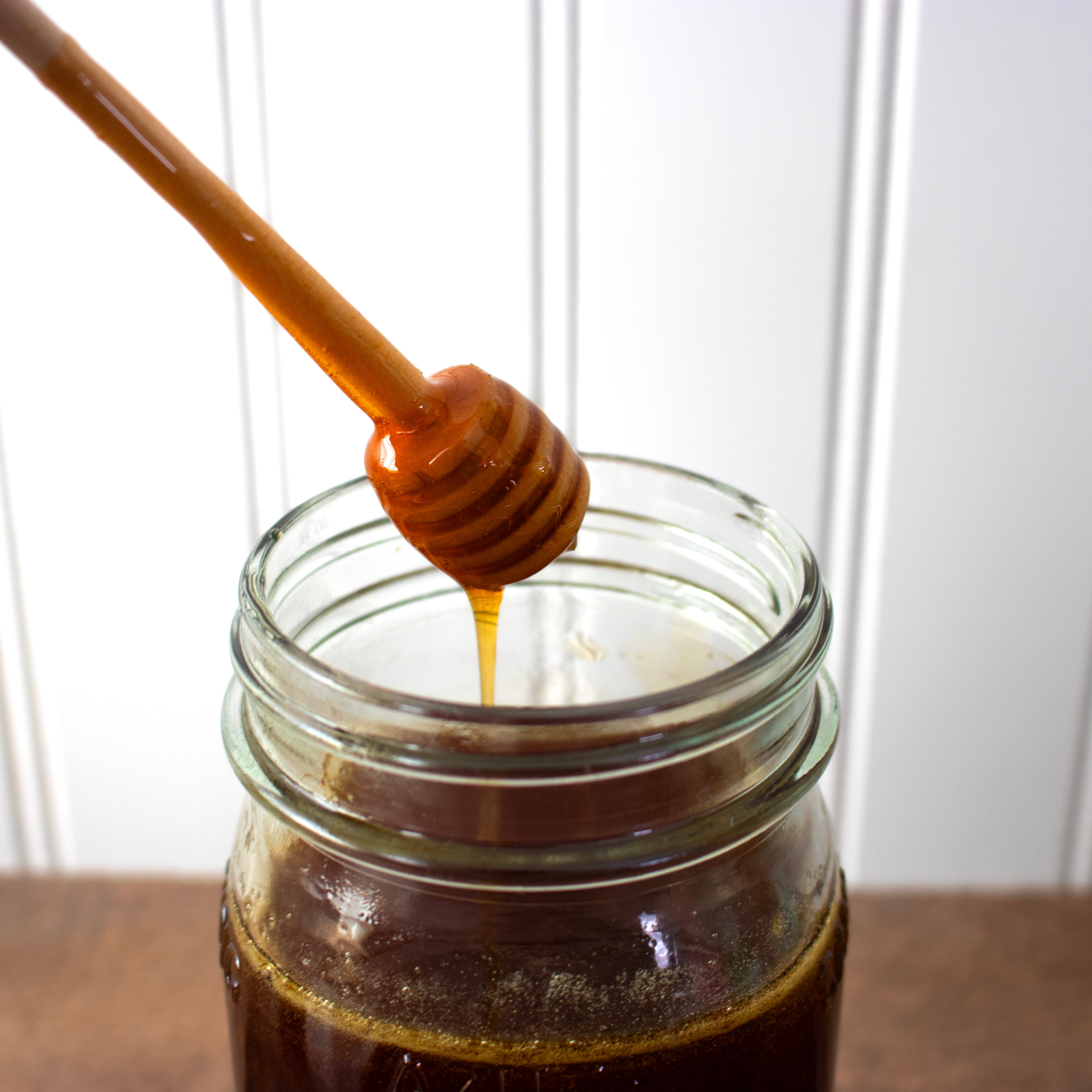 Bamboo Honey Dipper Lid for Mason Jars