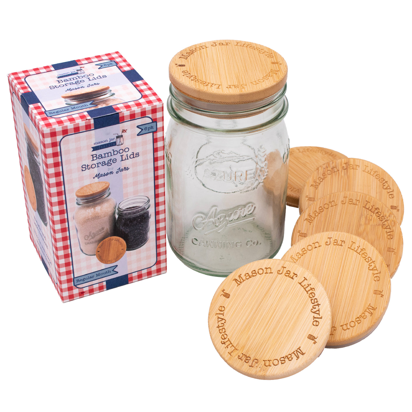 Bamboo Storage Stopper Lids for Mason Jars