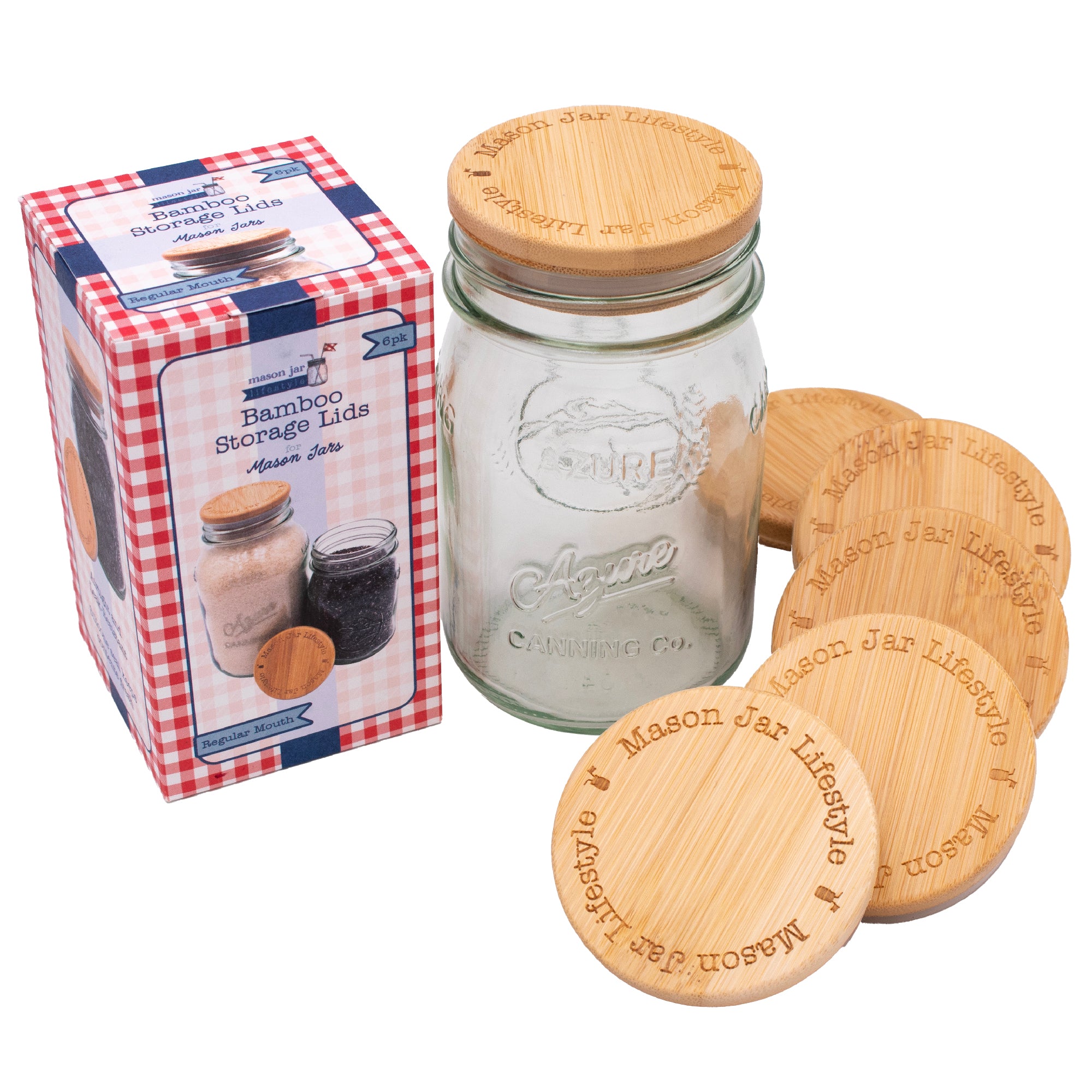 Bamboo Storage Stopper Lids for Mason Jars