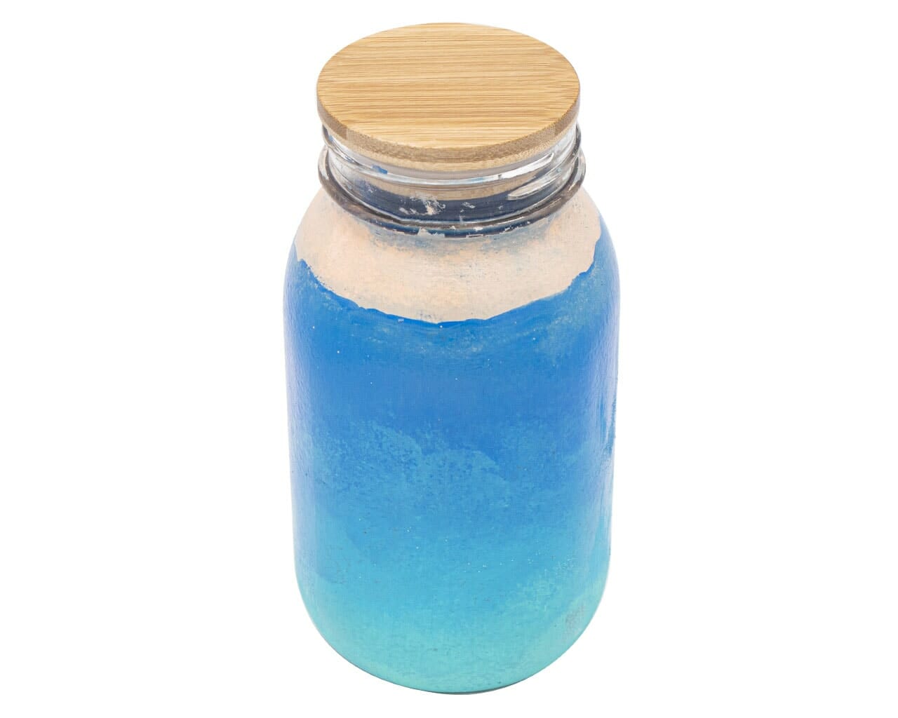 Colored Glass Jar With Bamboo Lid - For Light Sleepers
