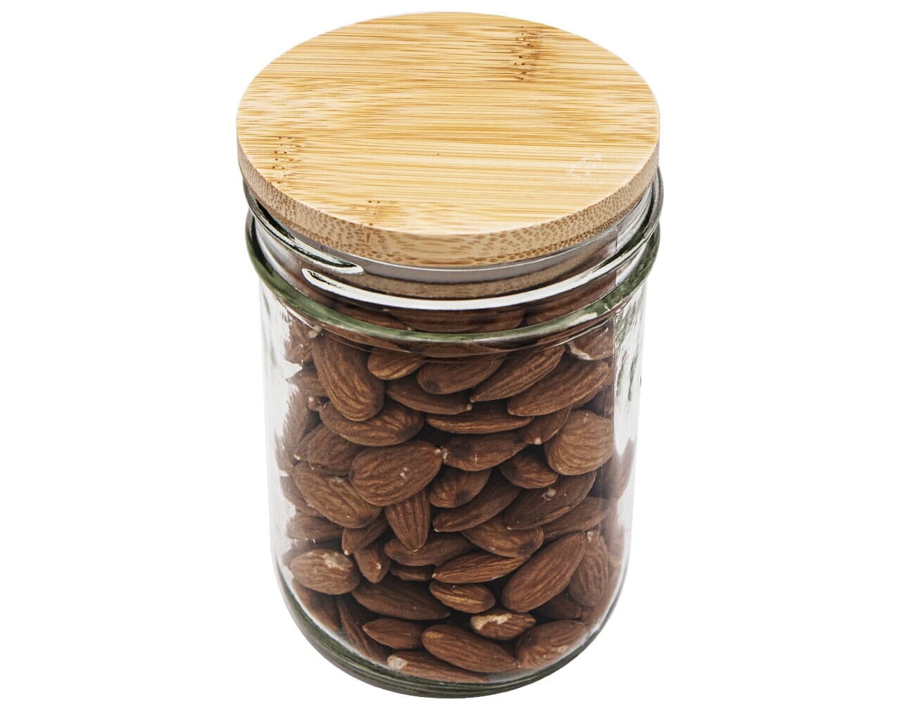 https://masonjarlifestyle.com/cdn/shop/files/mason-jar-lifestyle-bamboo-storage-stopper-plug-lids-wide-mouth-16oz-almond-nuts-snacks.jpg?v=1695767543&width=1280
