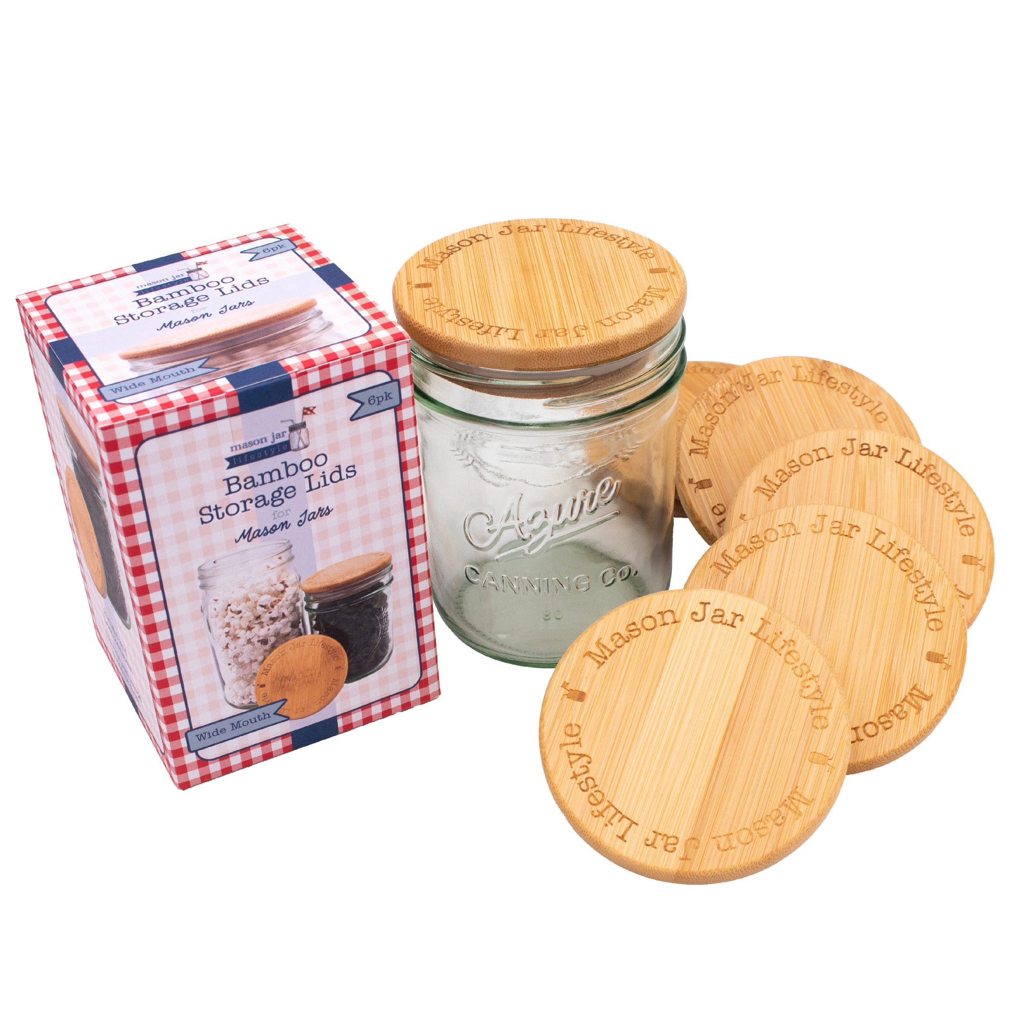 Bamboo Storage Stopper Lids for Mason Jars