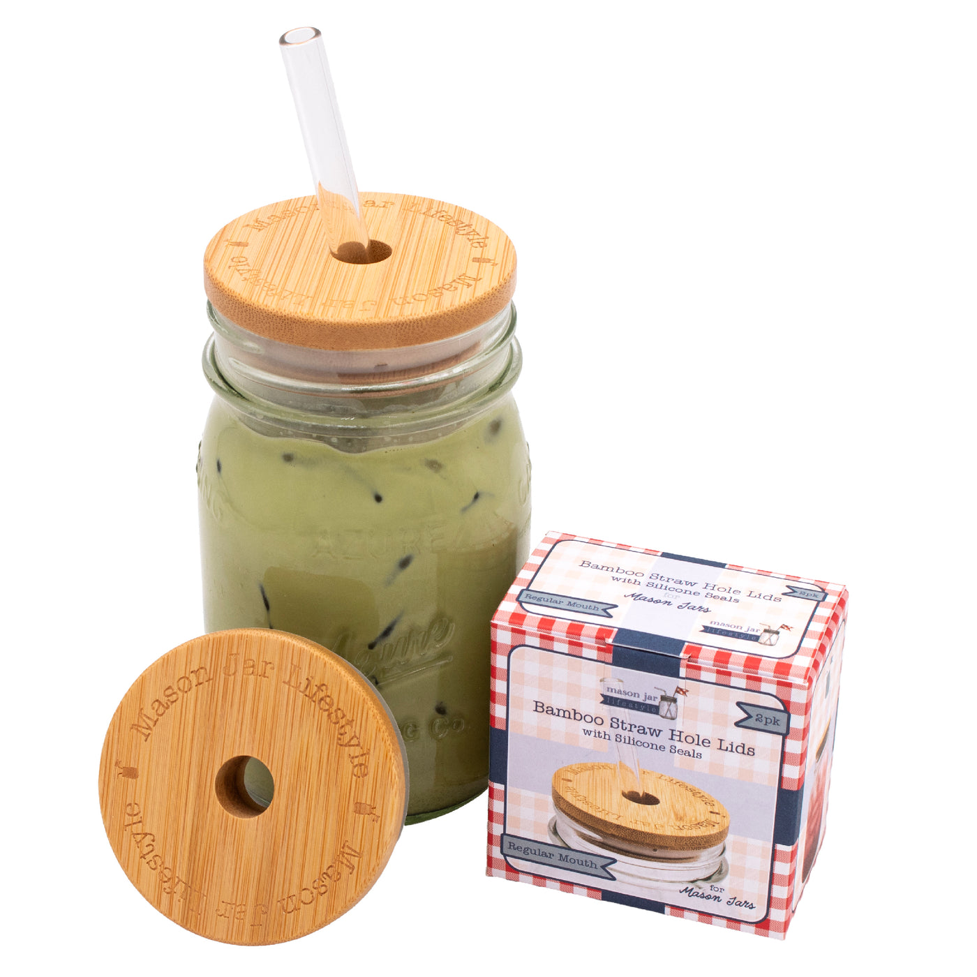 Bamboo Straw Hole Tumbler Lid 2 Pack