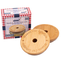 2 pack retail packaging for wide mouth bamboo straw hole lid.
