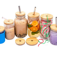 Bamboo Straw Hole Tumbler Lid in regular and wide mouth sizes