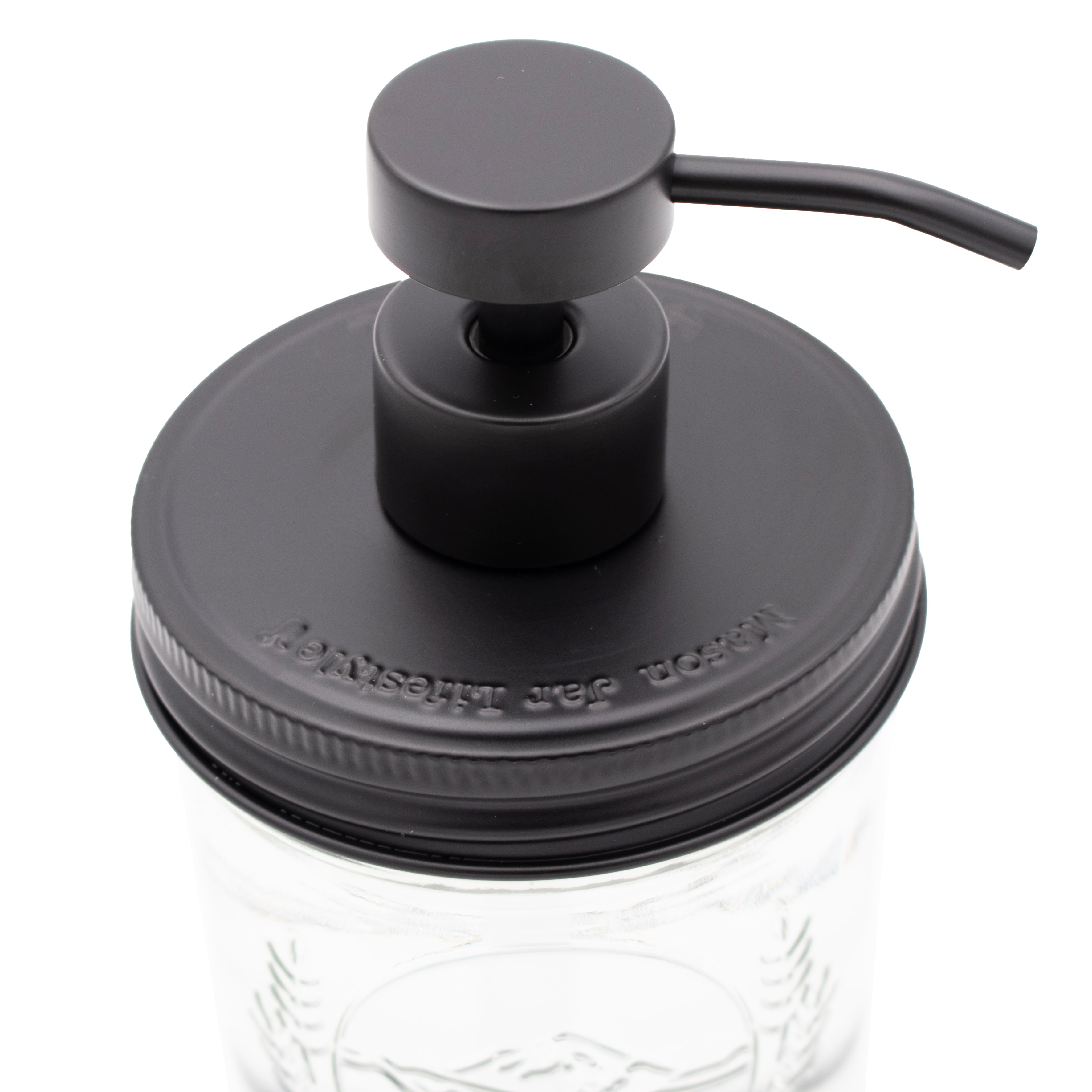Matte Black Soap Pump Lid Kit for Mason Jars
