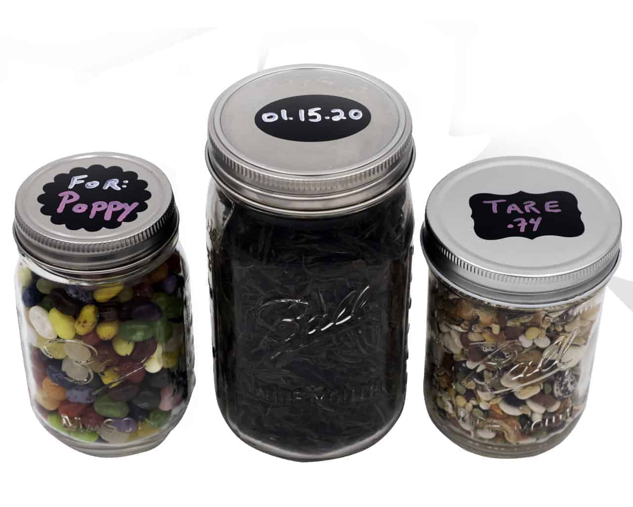 mason-jar-lifestyle-chalkboard-labels-stickers-scalloped-circle-oval-fancy-rectangle-lids-ball-jars