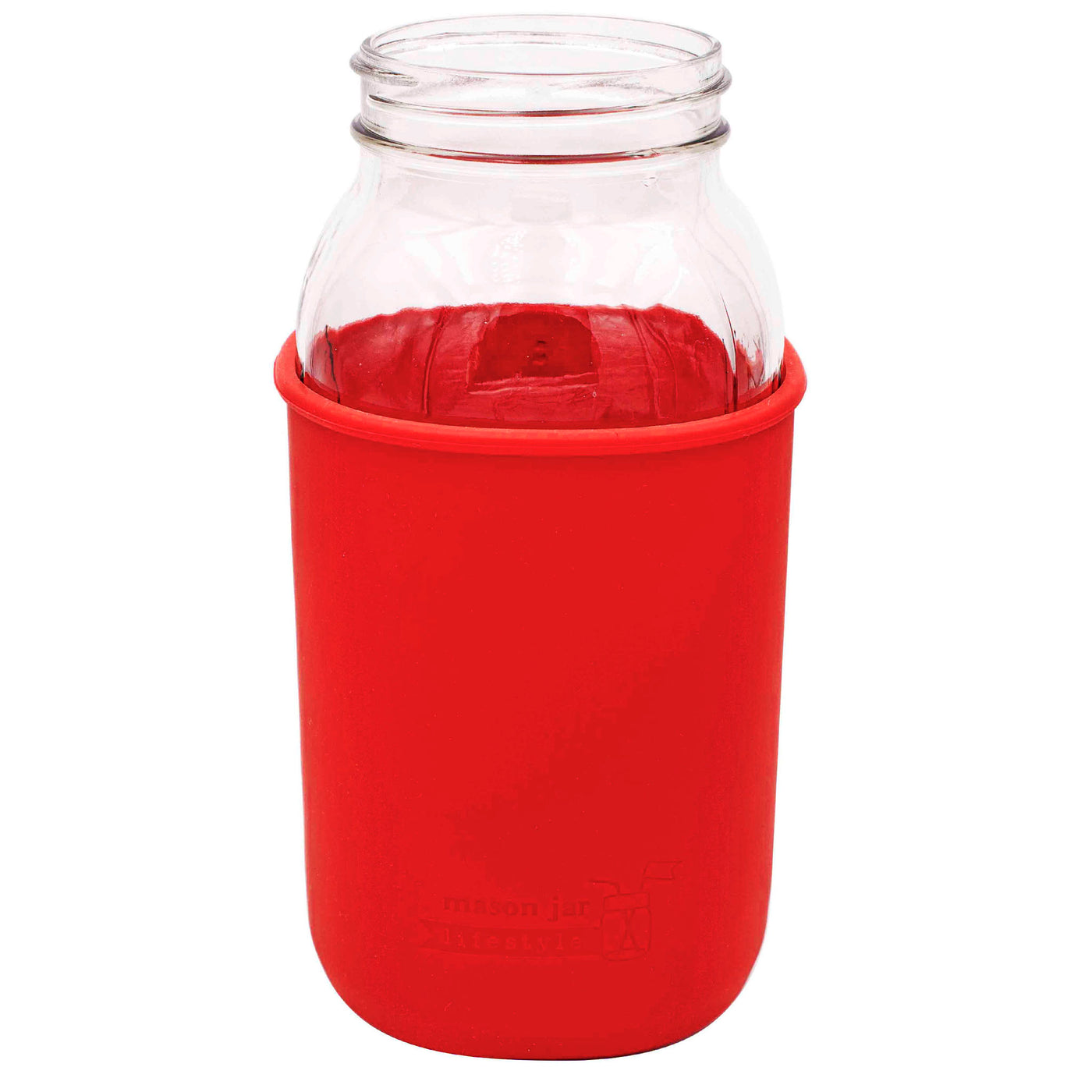 12 oz Eco Mason Glass Jar with Red Lid