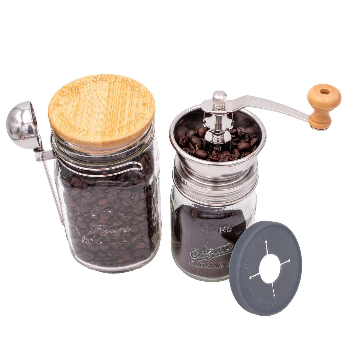 Coffee and Spice Grinder Lid for Mason Jars