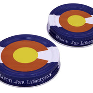 Mason Jar Lifestyle Colorado state flag storage lids for regular and wide mouth Mason jars