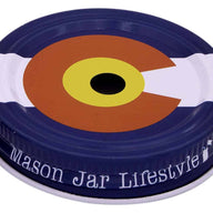 Colorado State Flag Straw Hole Tumbler Lids for Mason Jars