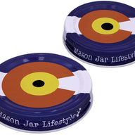 Mason Jar Lifestyle Colorado state flag straw hole tumbler lid for regular and wide mouth Mason jars