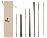 Mason Jar Lifestyle Combination pack safer stainless steel metal straws for Mason jars and other cups and glasses