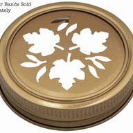 Mason Jar Lifestyle Copper leaf cutout lid and band for regular mouth Mason jars