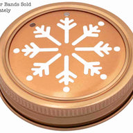 Mason Jar Lifestyle Copper snowflake snow cutout lid and band for regular mouth Mason jars