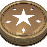 Mason Jar Lifestyle Copper star cutout lid and band for regular mouth Mason jars