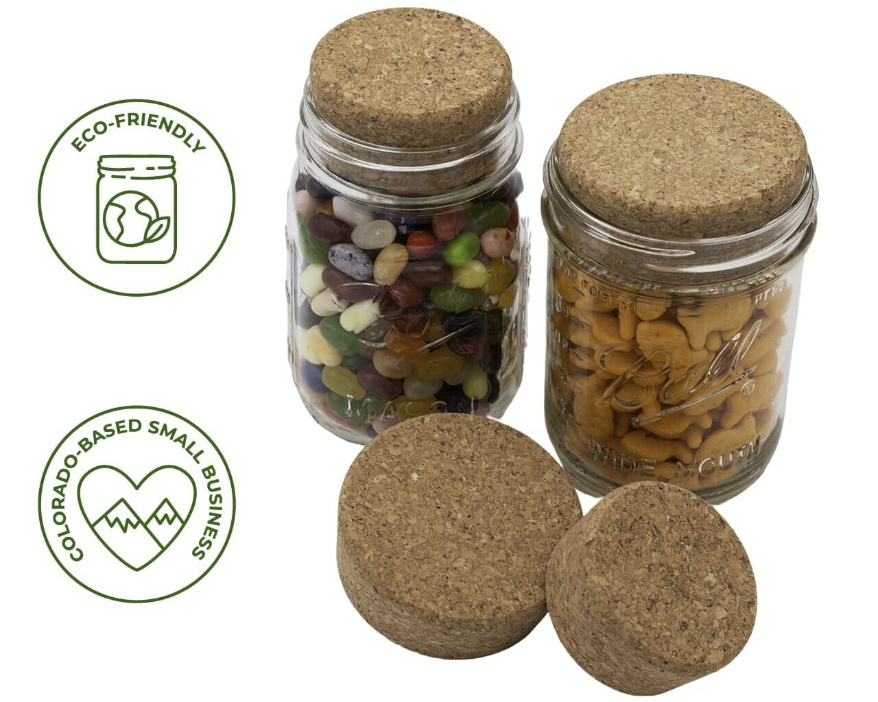 Cork Stopper Storage Lid for Regular and Wide Mouth Mason Jars