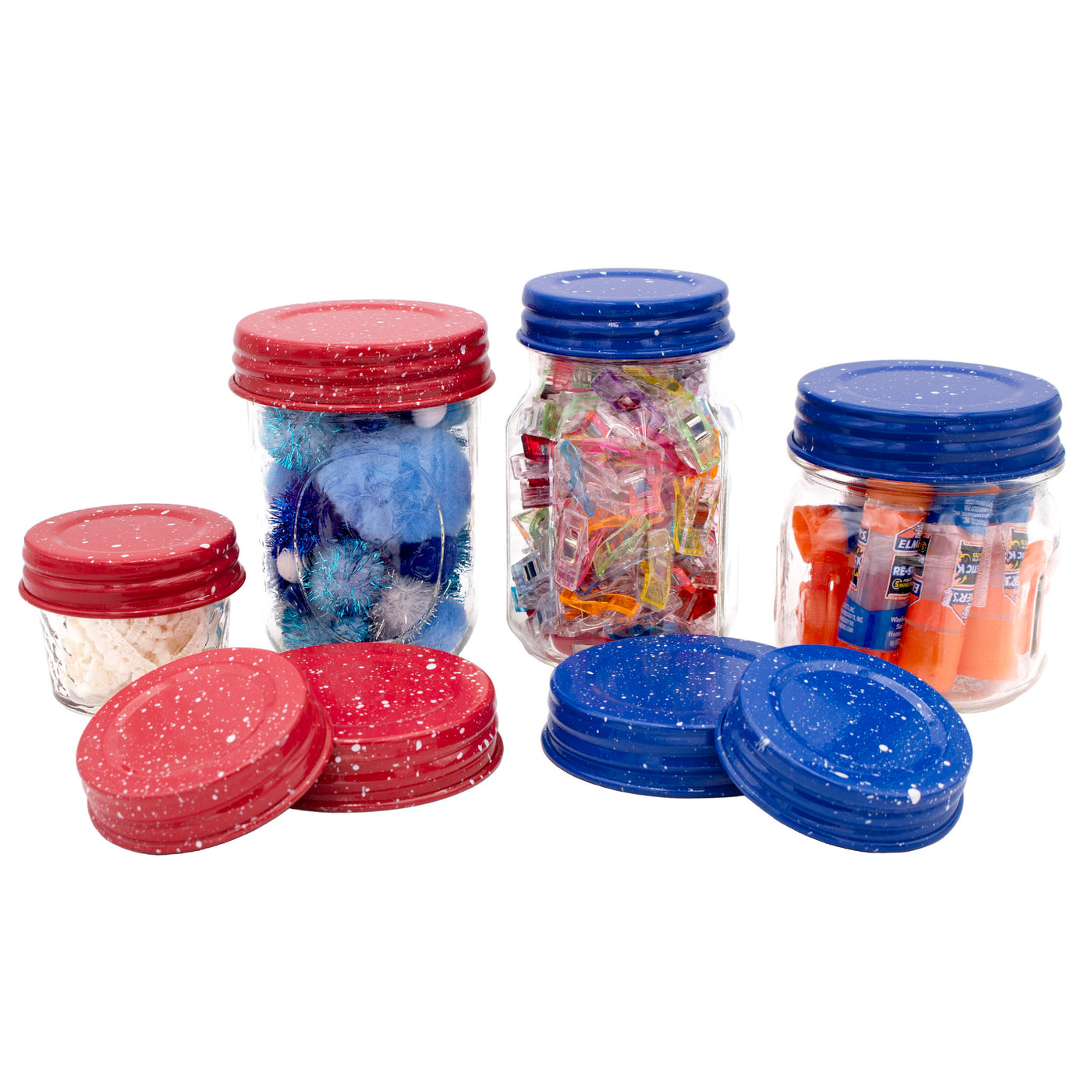 Speckled Enamel Storage Lids for Mason Jars 4 Pack