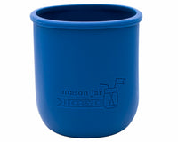 deep blue silicone sleeve koozie for 16oz regular mouth mason jars