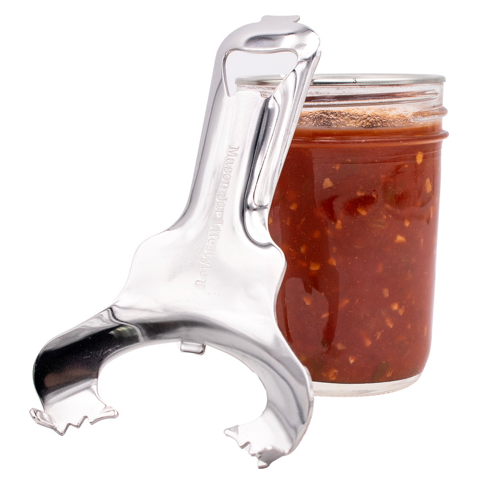 Dent free lid opener stainless steel kitchen canning easy product on white
