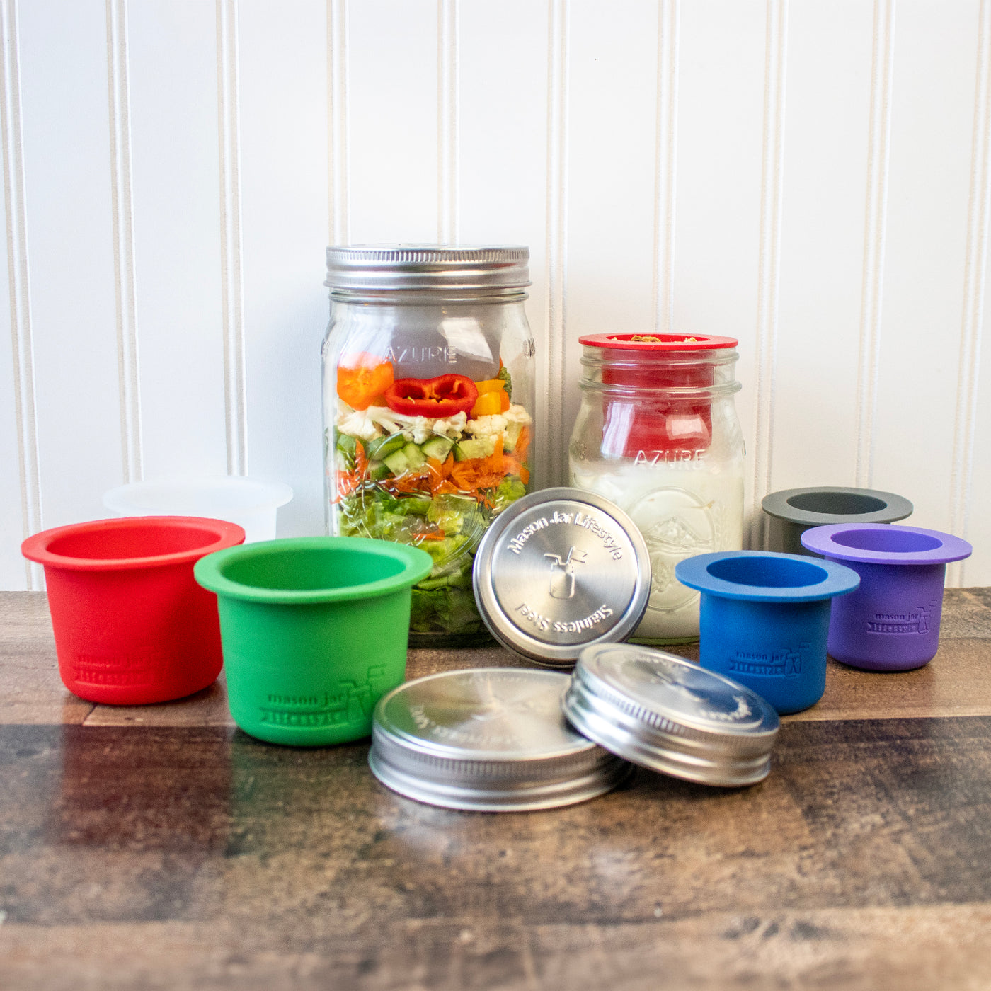 Mason Jar Divider Cup for Salads, Dips, and Snacks